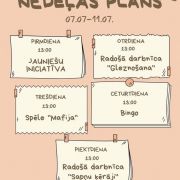 Nedēļas plāns