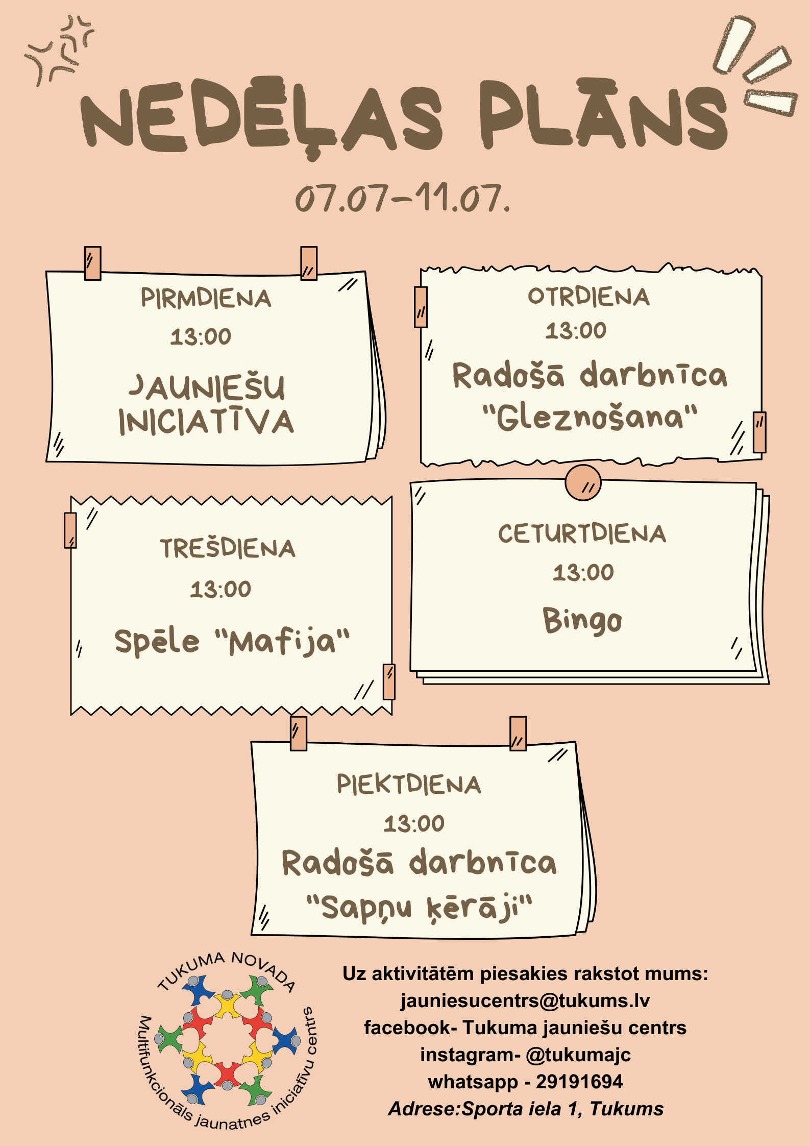Nedēļas plāns
