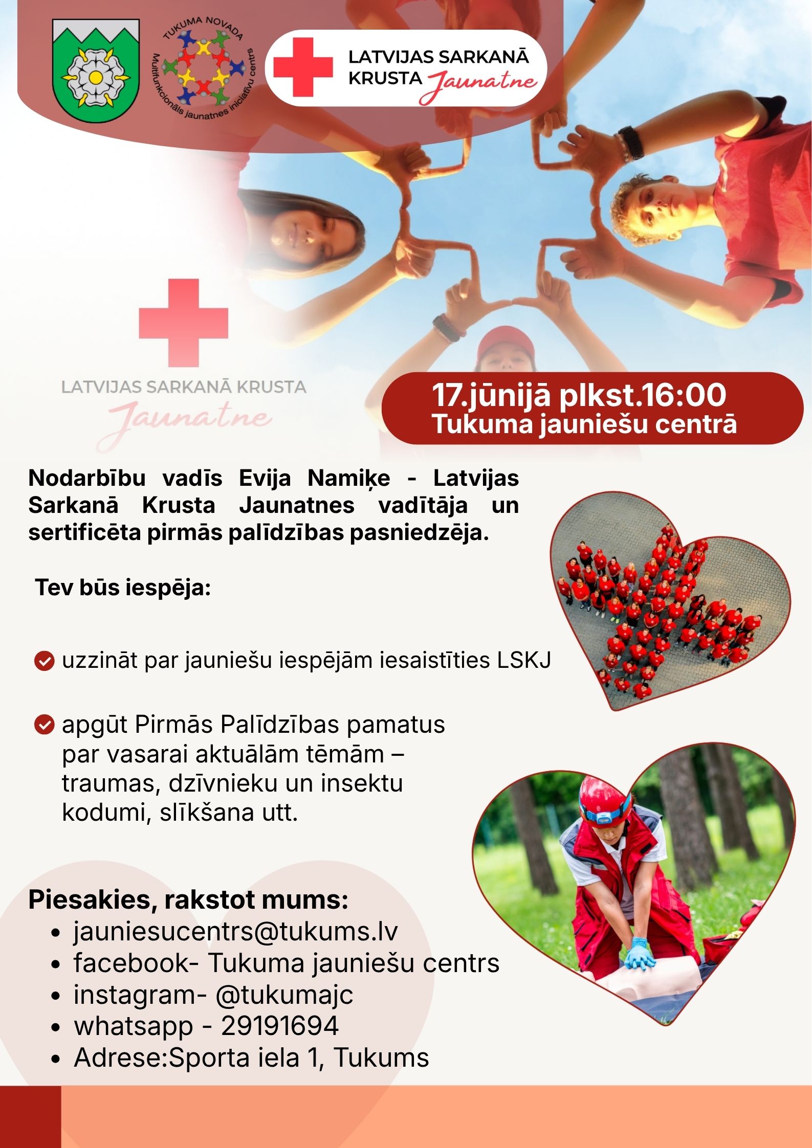 Red And Beige Modern Learn CPR Instagram Post Plakāts 1